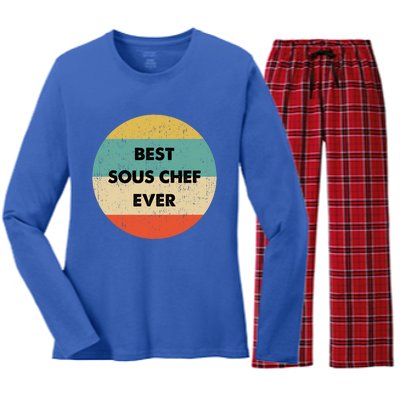 Sous Chef Cute Gift Best Sous Chef Ever Great Gift Women's Long Sleeve Flannel Pajama Set 