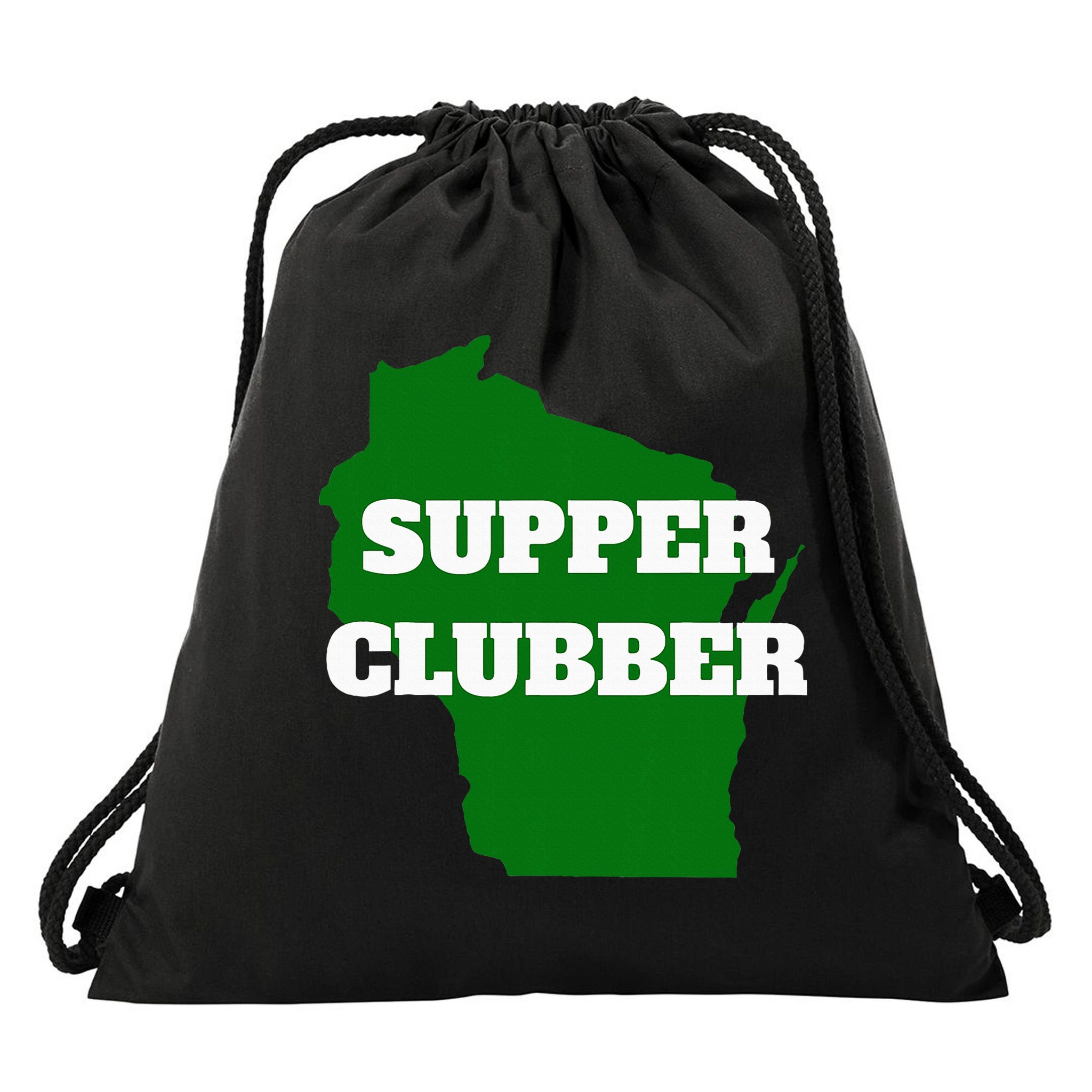 Supper Clubber Club Dining Restaurant Funny Wisconsin Drawstring Bag