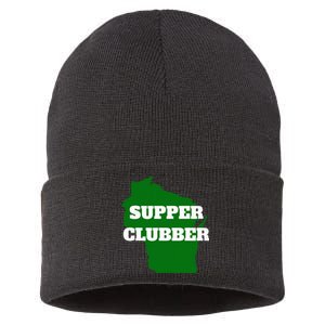 Supper Clubber Club Dining Restaurant Funny Wisconsin Sustainable Knit Beanie