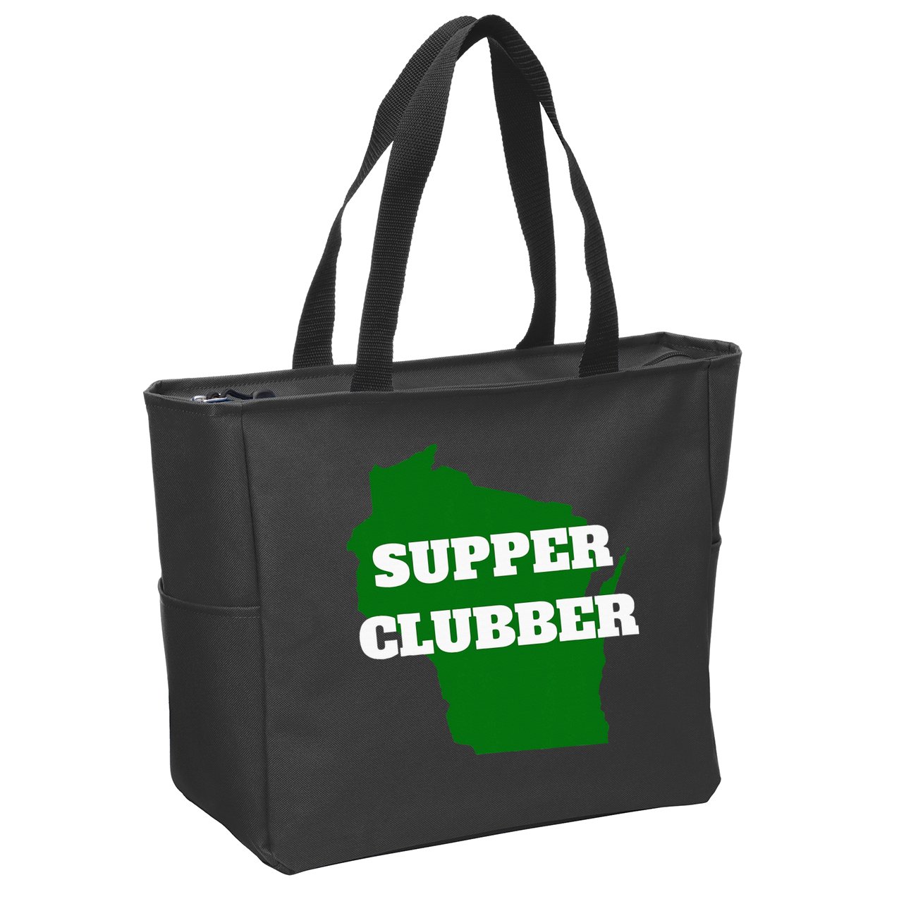 Supper Clubber Club Dining Restaurant Funny Wisconsin Zip Tote Bag