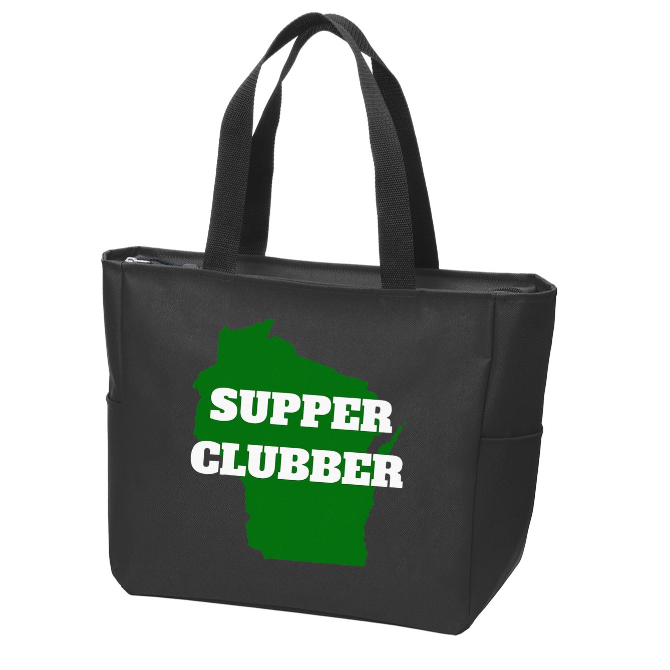 Supper Clubber Club Dining Restaurant Funny Wisconsin Zip Tote Bag