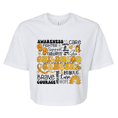 Support Children Childhood Cancer Awareness Bella+Canvas Jersey Crop Tee