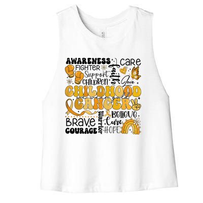 Support Children Childhood Cancer Awareness Women's Racerback Cropped Tank