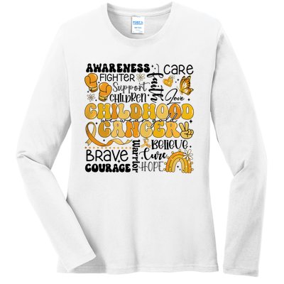 Support Children Childhood Cancer Awareness Ladies Long Sleeve Shirt