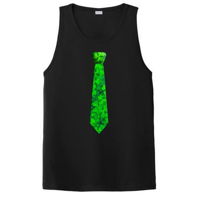 Shamrocks Clover Camo Leaves Necktie St Patrick's Lucky Dad Cool Gift PosiCharge Competitor Tank