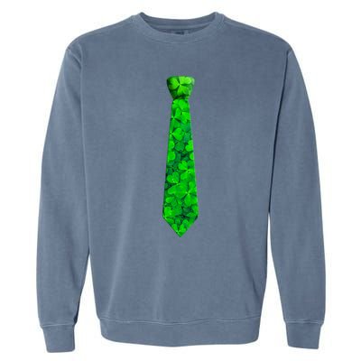 Shamrocks Clover Camo Leaves Necktie St Patrick's Lucky Dad Cool Gift Garment-Dyed Sweatshirt