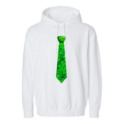 Shamrocks Clover Camo Leaves Necktie St Patrick's Lucky Dad Cool Gift Garment-Dyed Fleece Hoodie