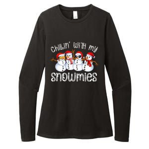 Snowman Christmas Chillin With My Snowmies Ugly Womens CVC Long Sleeve Shirt