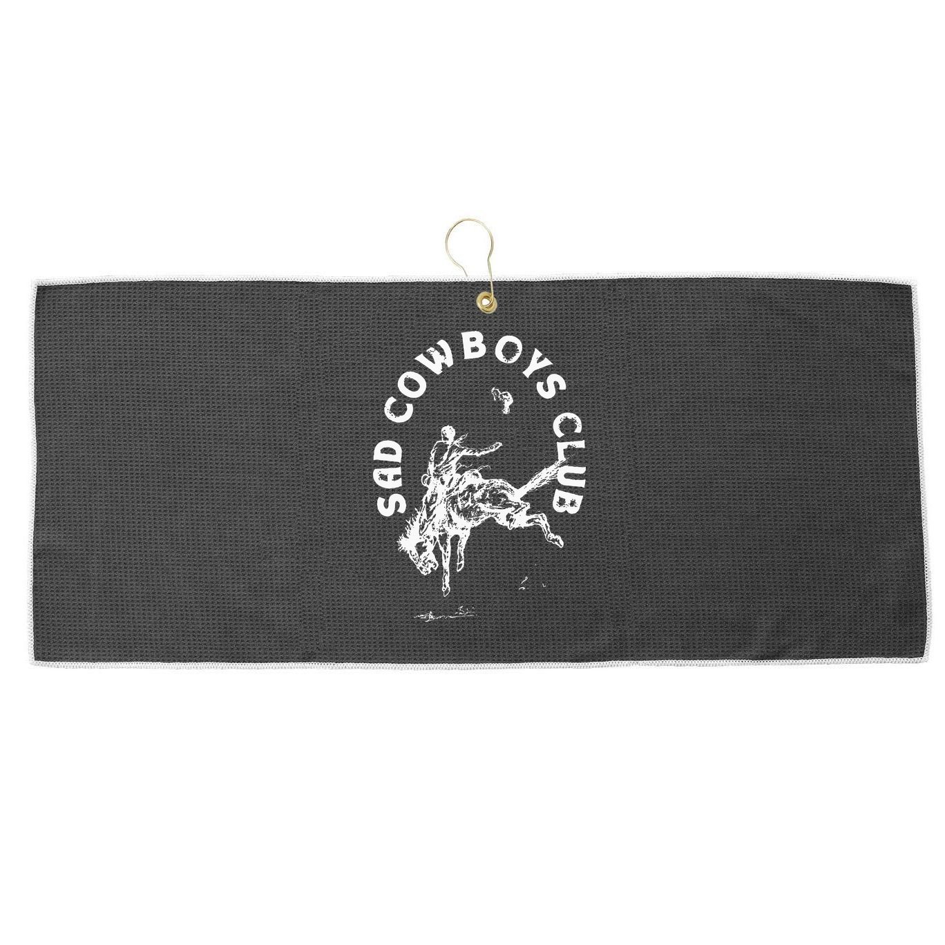 Sad Cowboy Club Large Microfiber Waffle Golf Towel