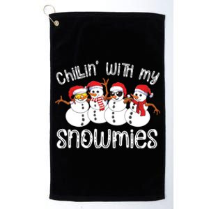 Snowman Christmas Chillin With My Snowmies Ugly Gift Platinum Collection Golf Towel