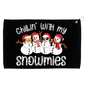 Snowman Christmas Chillin With My Snowmies Ugly Gift Grommeted Golf Towel