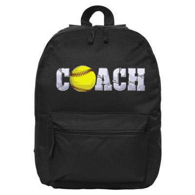 Softball Coach Coaching Assistant Coach Softball Team Men 16 in Basic Backpack