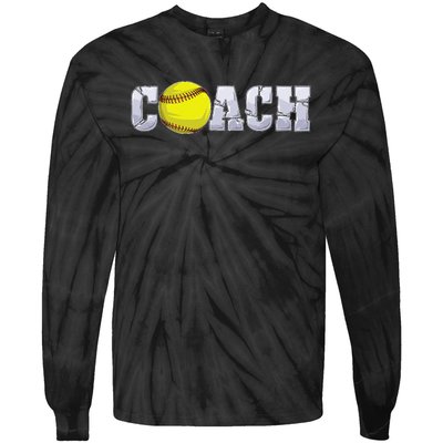 Softball Coach Coaching Assistant Coach Softball Team Men Tie-Dye Long Sleeve Shirt