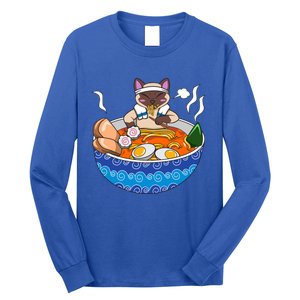 Siamese Cat Chillin Ra Kawaii Japanese Food Otaku Gift Long Sleeve Shirt