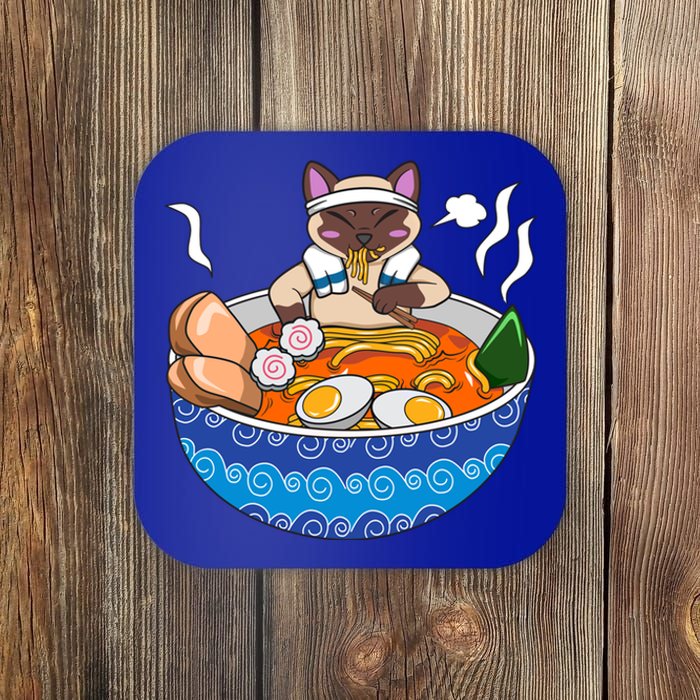 Siamese Cat Chillin Ra Kawaii Japanese Food Otaku Gift Coaster