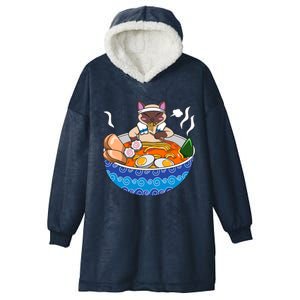 Siamese Cat Chillin Ra Kawaii Japanese Food Otaku Gift Hooded Wearable Blanket