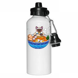 Siamese Cat Chillin Ra Kawaii Japanese Food Otaku Gift Aluminum Water Bottle