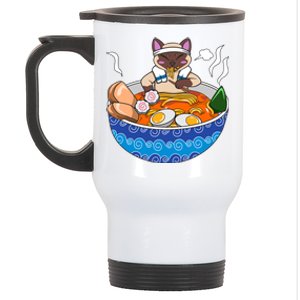 Siamese Cat Chillin Ra Kawaii Japanese Food Otaku Gift Stainless Steel Travel Mug