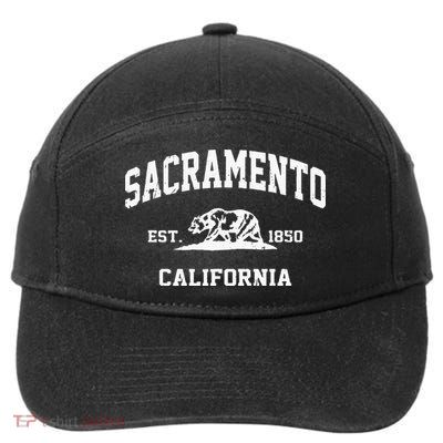 Sacramento California CA Vintage State Athletic Style 7-Panel Snapback Hat
