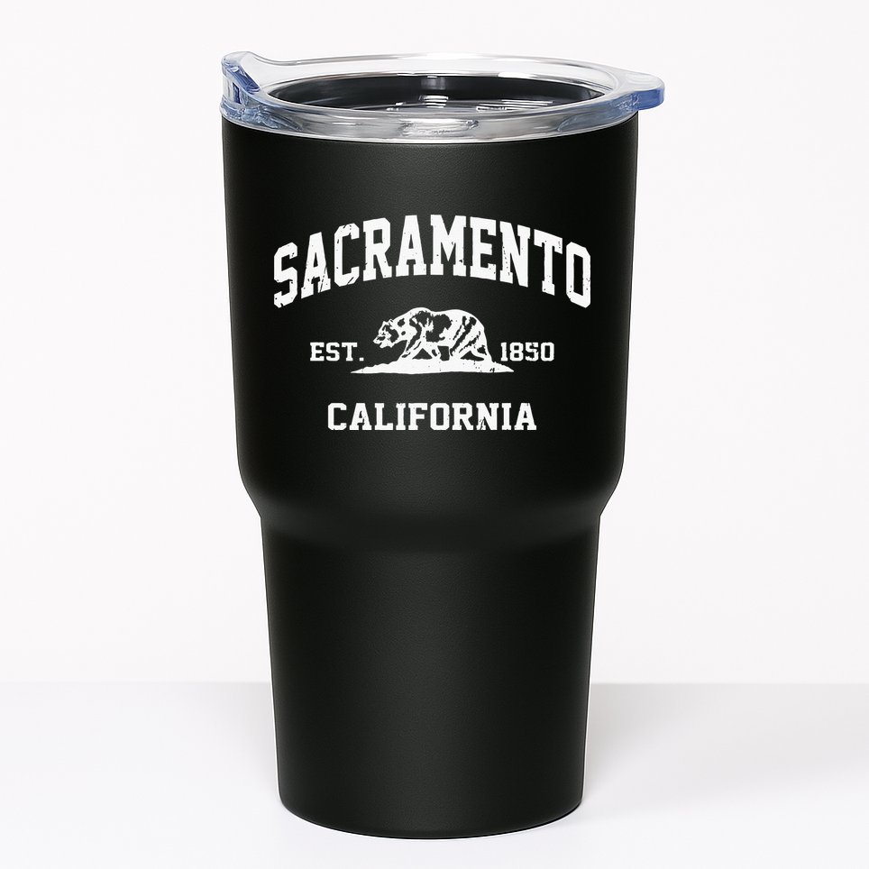 Sacramento California CA Vintage State Athletic Style Tumbler