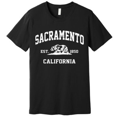 Sacramento California CA Vintage State Athletic Style Premium T-Shirt