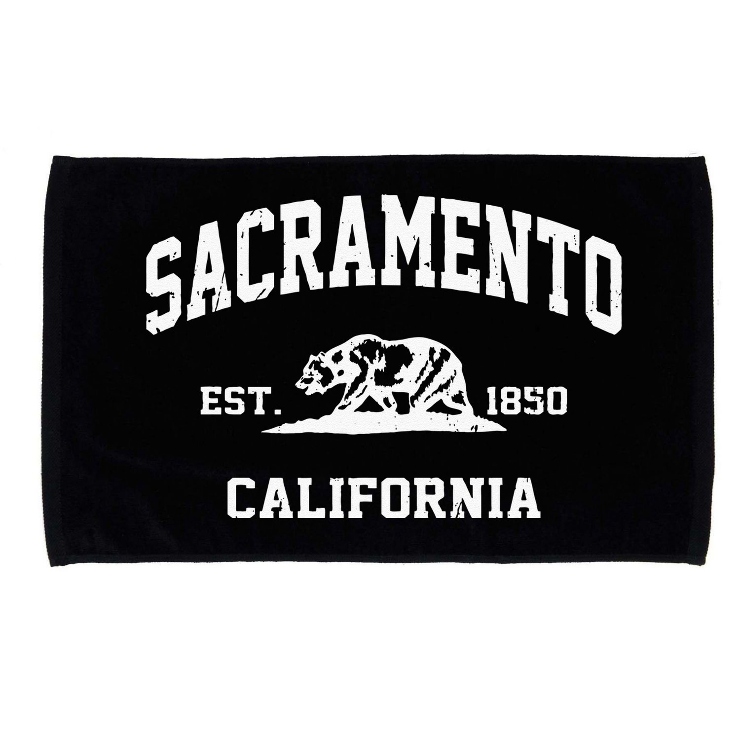 Sacramento California CA Vintage State Athletic Style Microfiber Hand Towel