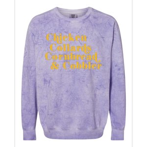 Samuelljackson Chicken Collards Cornbread & Cobbler Colorblast Crewneck Sweatshirt