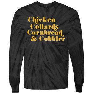 Samuelljackson Chicken Collards Cornbread & Cobbler Tie-Dye Long Sleeve Shirt