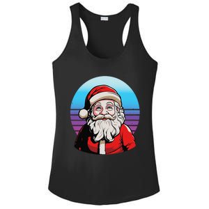 Santa Claus Christmas Red Suit Beard Smile Festive Holiday Ladies PosiCharge Competitor Racerback Tank