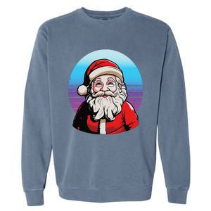 Santa Claus Christmas Red Suit Beard Smile Festive Holiday Garment-Dyed Sweatshirt