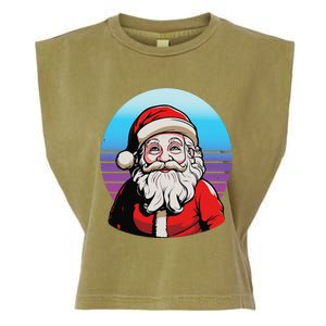 Santa Claus Christmas Red Suit Beard Smile Festive Holiday Garment-Dyed Women's Muscle Tee