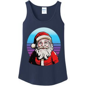 Santa Claus Christmas Red Suit Beard Smile Festive Holiday Ladies Essential Tank