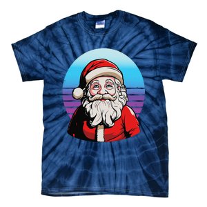 Santa Claus Christmas Red Suit Beard Smile Festive Holiday Tie-Dye T-Shirt