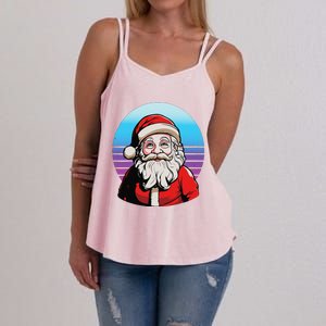 Santa Claus Christmas Red Suit Beard Smile Festive Holiday Women's Strappy Tank