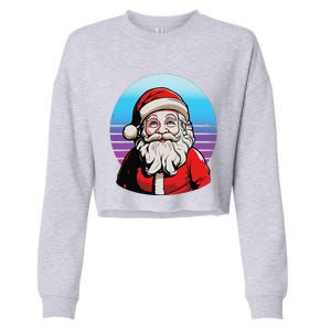 Santa Claus Christmas Red Suit Beard Smile Festive Holiday Cropped Pullover Crew