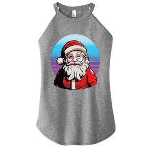 Santa Claus Christmas Red Suit Beard Smile Festive Holiday Women's Perfect Tri Rocker Tank