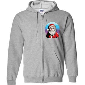 Santa Claus Christmas Red Suit Beard Smile Festive Holiday Full Zip Hoodie