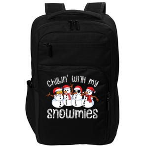 Snowman Christmas Chillin With My Snowmies Ugly Gift Impact Tech Backpack