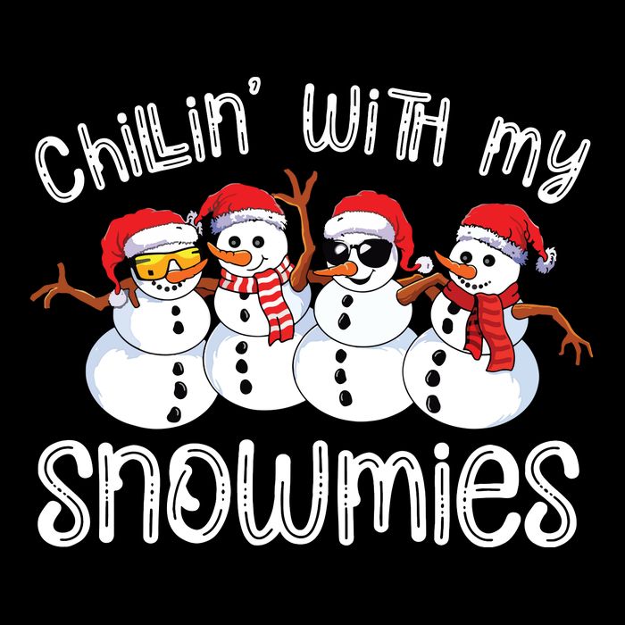 Snowman Christmas Chillin With My Snowmies Ugly Gift Wool Snapback Cap