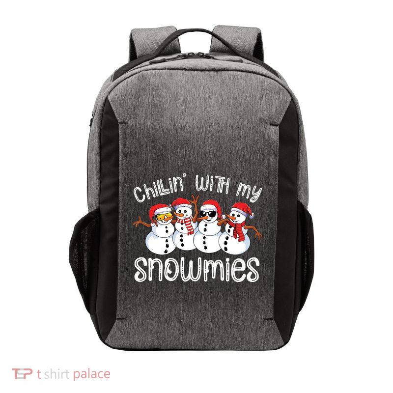 Snowman Christmas Chillin With My Snowmies Ugly Gift Vector Backpack