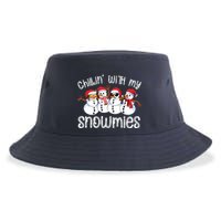 Snowman Christmas Chillin With My Snowmies Ugly Gift Sustainable Bucket Hat