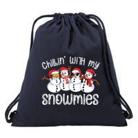 Snowman Christmas Chillin With My Snowmies Ugly Gift Drawstring Bag