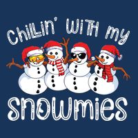Snowman Christmas Chillin With My Snowmies Ugly Gift Flat Bill Trucker Hat