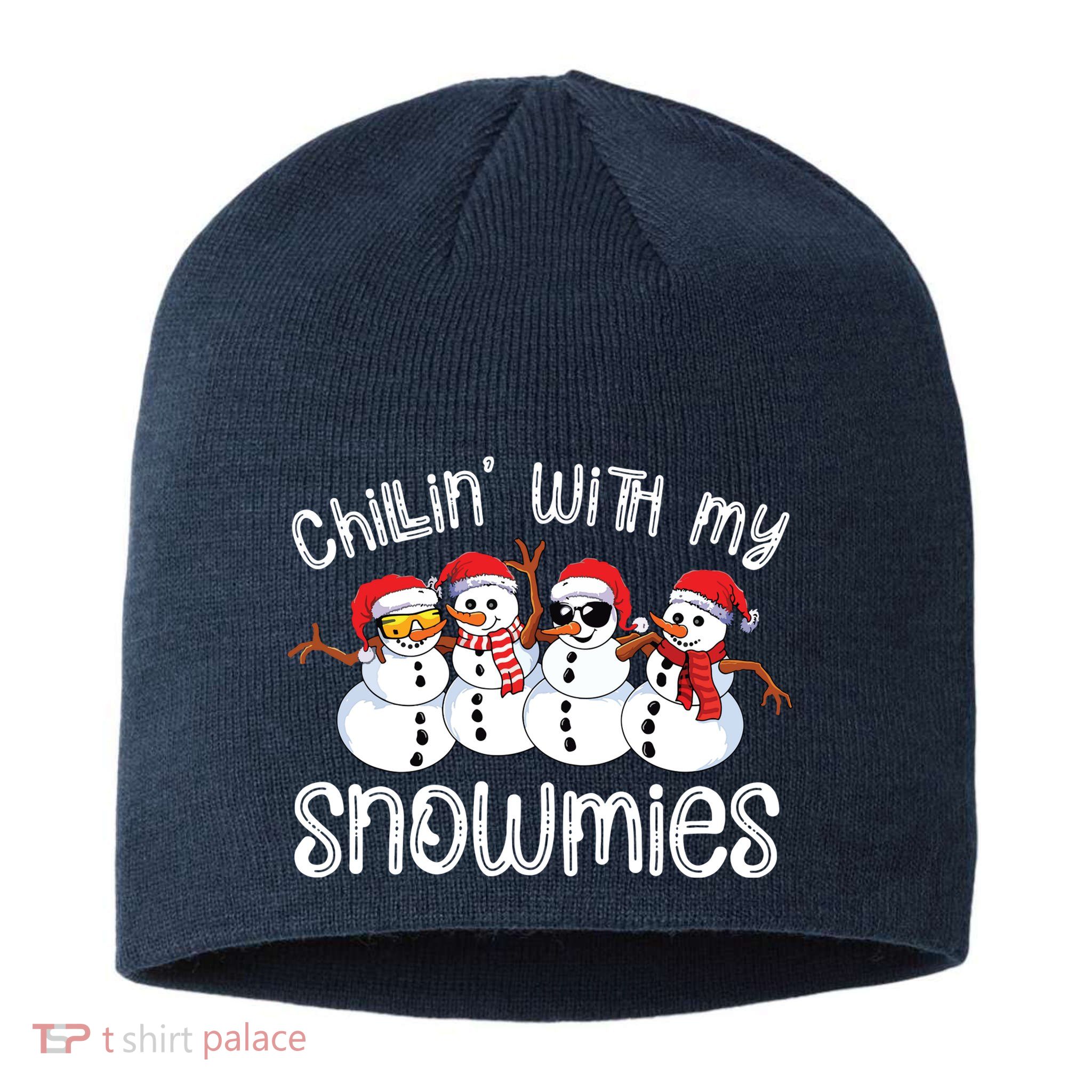 Snowman Christmas Chillin With My Snowmies Ugly Gift Sustainable Beanie