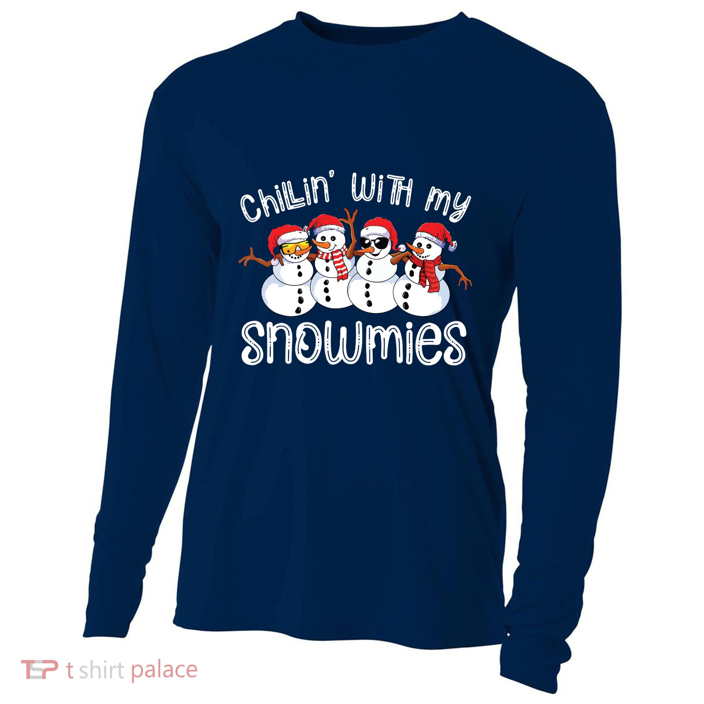 Snowman Christmas Chillin With My Snowmies Ugly Gift Cooling Performance Long Sleeve Crew