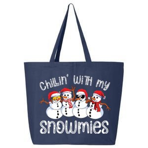 Snowman Christmas Chillin With My Snowmies Ugly Gift 25L Jumbo Tote