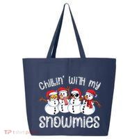 Snowman Christmas Chillin With My Snowmies Ugly Gift 25L Jumbo Tote