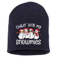 Snowman Christmas Chillin With My Snowmies Ugly Gift Short Acrylic Beanie