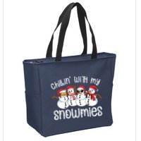 Snowman Christmas Chillin With My Snowmies Ugly Gift Zip Tote Bag