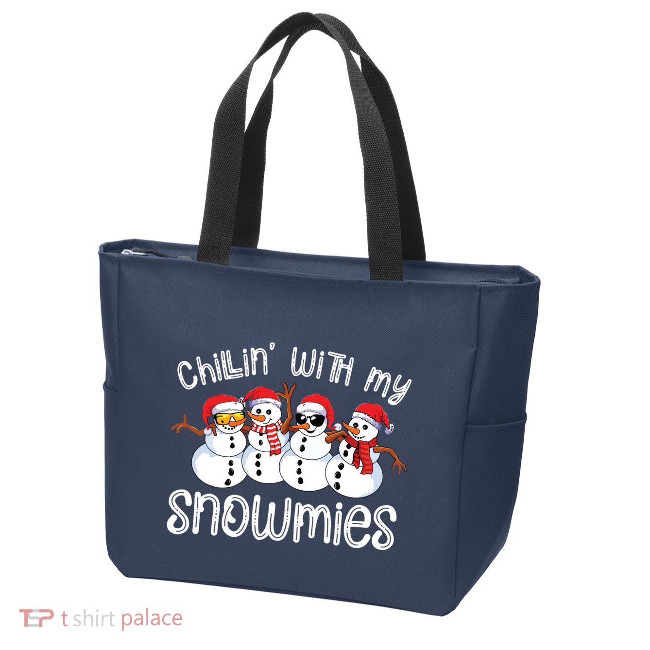 Snowman Christmas Chillin With My Snowmies Ugly Gift Zip Tote Bag